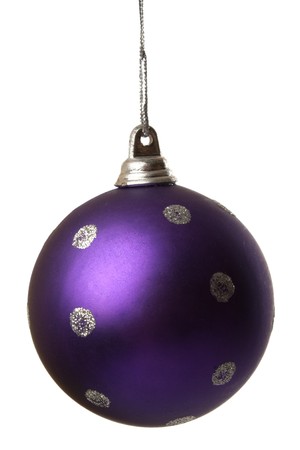 colored Christmas ball hanging on white background it's isolatedの写真素材