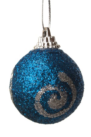 colored Christmas ball hanging on white background it's isolatedの写真素材