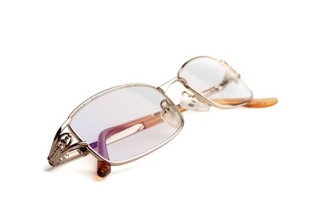 Reading glasses isolated on white background with clipping pathの写真素材