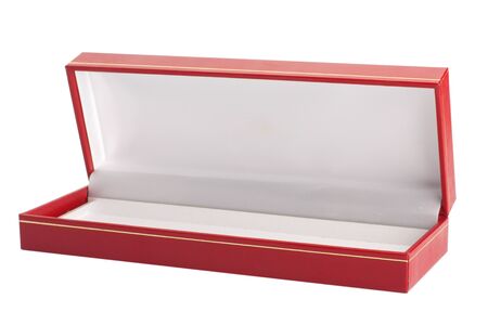 Opened red box isolated onwhite with clipping pachの写真素材