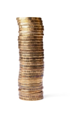 The Stock of Russian Coins on White Backgroundの写真素材