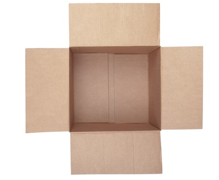 empty cardboard box isolated on the white background