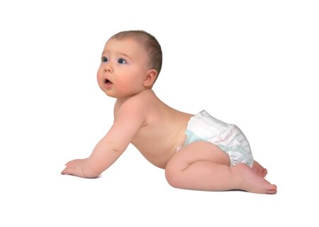 small child on the white background, it is isolatedの写真素材
