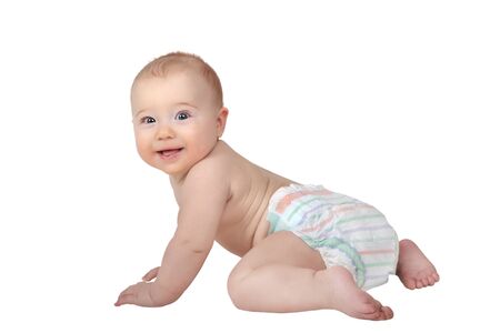 small child on the white background, it is isolatedの写真素材