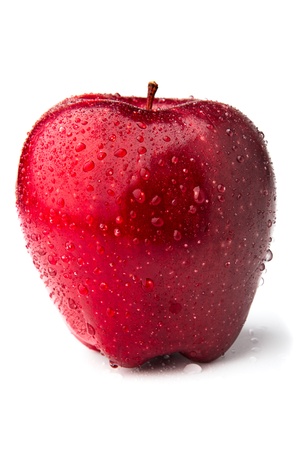 A red Delicious Apple on white background with shadowsの写真素材