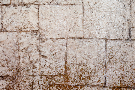 fragment of ancient masonry walls of ashlarの写真素材