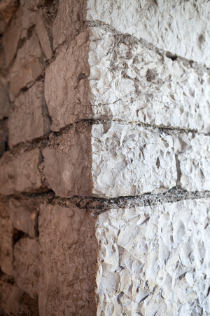 fragment of ancient masonry walls of ashlarの写真素材
