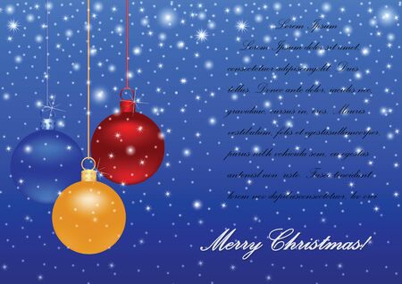 Vector Christmas background with glossy ballsのイラスト素材
