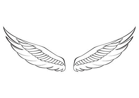 black wings on a white background. EPS10のイラスト素材
