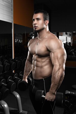 Muscular athletic bodybuilderの写真素材