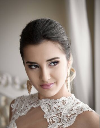 Pretty bride with the nice makeupの写真素材