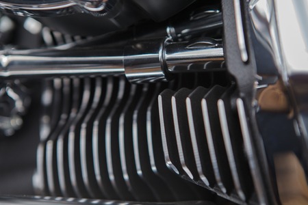 A motorcycle engine close up detail backgroundの写真素材