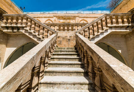 MARDIN, TURKEY - APRIL 23, 2019: Mardin Artuklu University Social Facility and Hotel. Beautiful courtyard view. Mardin, Turkey.のeditorial素材
