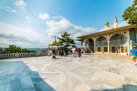 ISTANBUL - AUGUST 15, 2019: Beautiful terrace of Topkapi Palace. ISTANBUL TURKEY.のeditorial素材