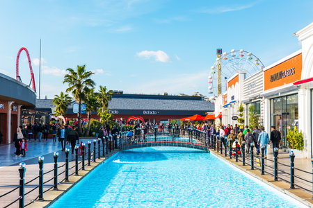 ISTANBUL - APRIL 21, 2019: Viaport Marina Outlet Shopping Mall in Tuzla, Istanbul. Turkey.のeditorial素材