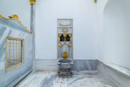 ISTANBUL - AUGUST 15, 2019: HAMAM (TURKISH BATH) inside Harem section of Topkapi Palace. Interior view in Topkapi Palace. ISTANBUL TURKEY.のeditorial素材