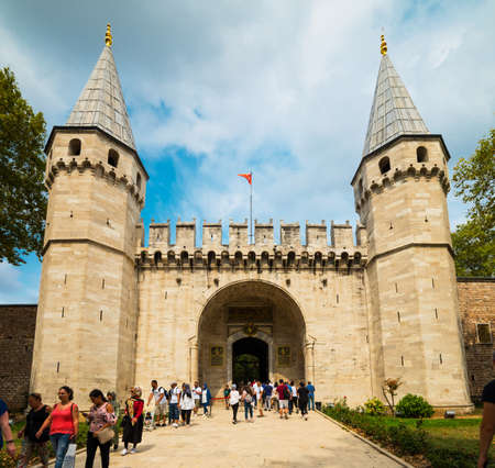 ISTANBUL - AUGUST 15, 2019: Entrance door of Topkapi Palace. ISTANBUL TURKEY.のeditorial素材