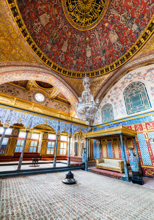 ISTANBUL - AUGUST 15, 2019: The HAREM of the SULTANS in the TOPKAPI PALACE. ISTANBUL TURKEY. Harem (Throne Room / Imperial Hall) is important part of the Topkapi Palace.のeditorial素材