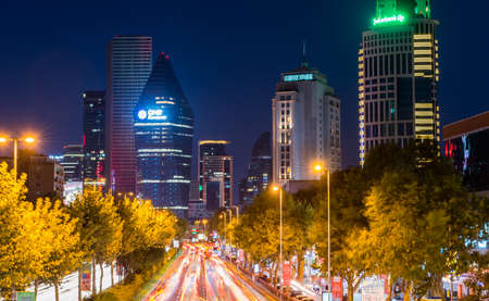 ISTANBUL - SEPTEMBER 14, 2019: ISTANBUL, TURKEY. Skyscrapers, hotels and modern office buildings at Levent District. Sunset view from the city center.のeditorial素材