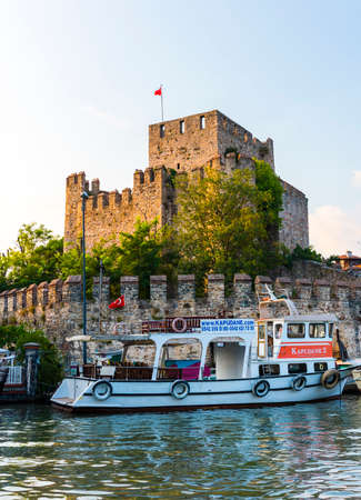 ISTANBUL, TURKEY - SEPTEMBER 2, 2018: Anadolu Hisari (Anatolian Fortress) and Goksu Creek in Beykoz, Istanbul, Turkey.のeditorial素材