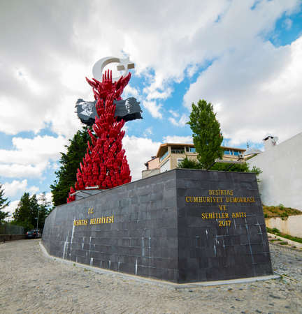 ISTANBUL, TURKEY - JULY 27, 2018: Republic, Democracy and Martyrs Monument in Besiktas, ISTANBUL, TURKEY. ( English: Besiktas Republic, Democracy and Martyrs Monument )のeditorial素材