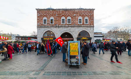 ISTANBUL, TURKEY - DECEMBER 15, 2018: Egyptian Bazaar or Spice Bazaar (Turkish: EGYPT CARSISI) in...