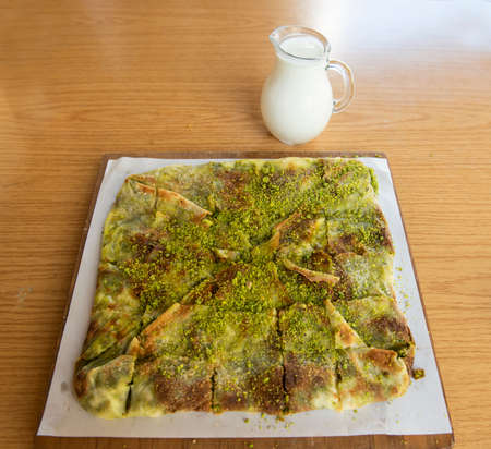 PLY. Turkish traditional dessert. Katmer is delicious dessert that is native to Gaziantep city of...