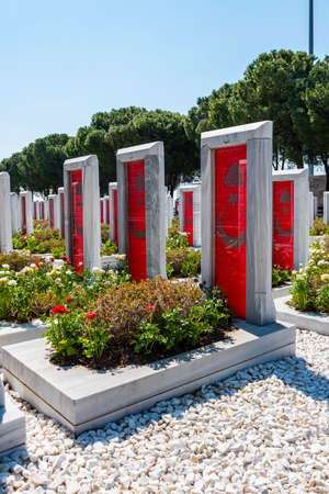 CANAKKALE, TURKEY - MARCH 26, 2022: Canakkale Martyrs Memorial military cemetery in Canakkale.のeditorial素材