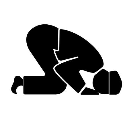 men moslem pray shalat design logo icon illustration vectorのイラスト素材