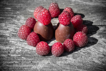 Chocolate and raspberryの写真素材