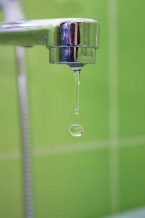 drop of water from the tapの写真素材