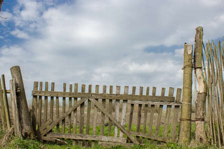old wooden fenceの写真素材