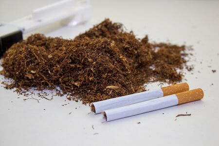 not licensed production of cigarettes with tobaccoの写真素材
