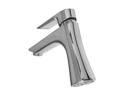 washbasin faucet isolated on white backgroundの写真素材