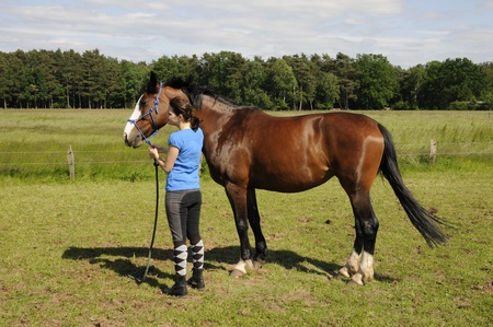 girl and horseの写真素材