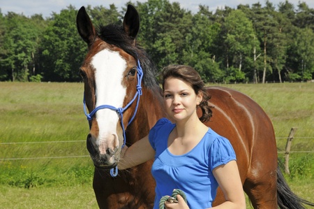 girl and horseの写真素材