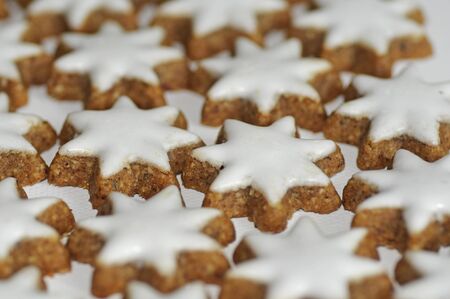 Icing cookies in star shapesの写真素材
