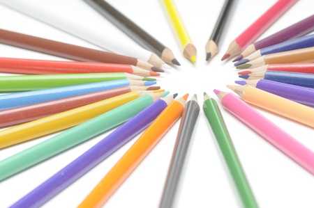 crayon, crayons, color, colour, colors, colours, coloured, pencil, pencils, roundの写真素材