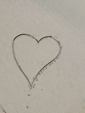 Heart in the sandの写真素材