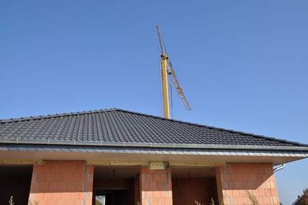 Construction site and craneの写真素材