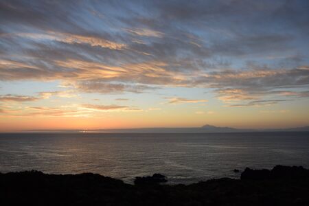 Sunrise at the sea near La Palmaの写真素材