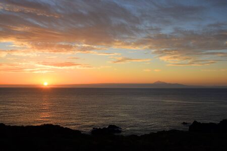 Sunrise at the sea near La Palmaの写真素材