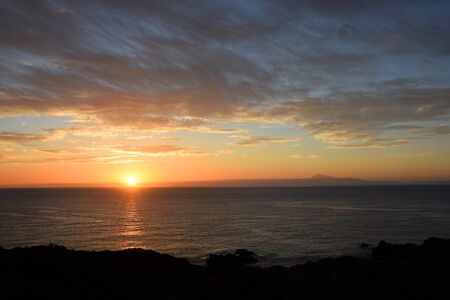 Sunrise at the sea near La Palmaの写真素材