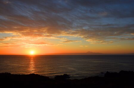 Sunrise at the sea near La Palmaの写真素材