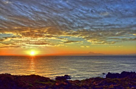 Sunrise at the sea near La Palmaの写真素材