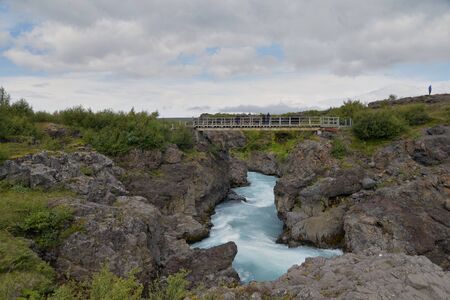 Hvita, a river at Icelandの写真素材