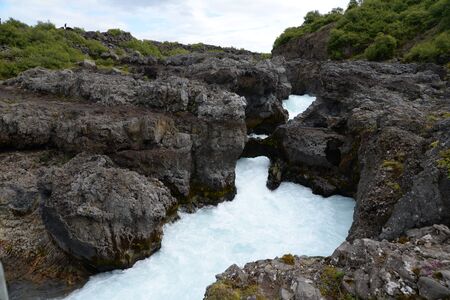 Hvita, a river at Icelandの写真素材