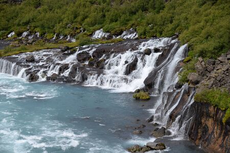 Hraunfossar, Icelandの写真素材