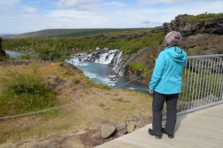 Hraunfossar, Icelandの写真素材