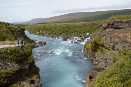 Hraunfossar, Iceland,の写真素材